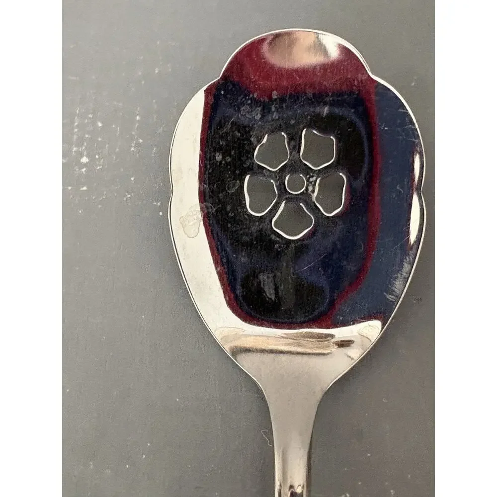 Oneida Community Spring Rose Pierced Sugar Spoon Stainless Betty Crocker